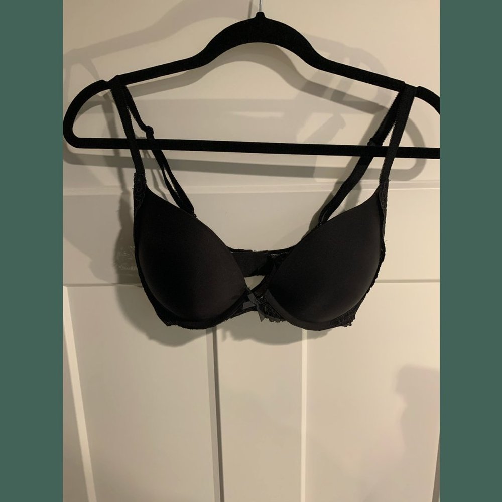 Lace black push-up bra from Victoria’s Secret, 32DD